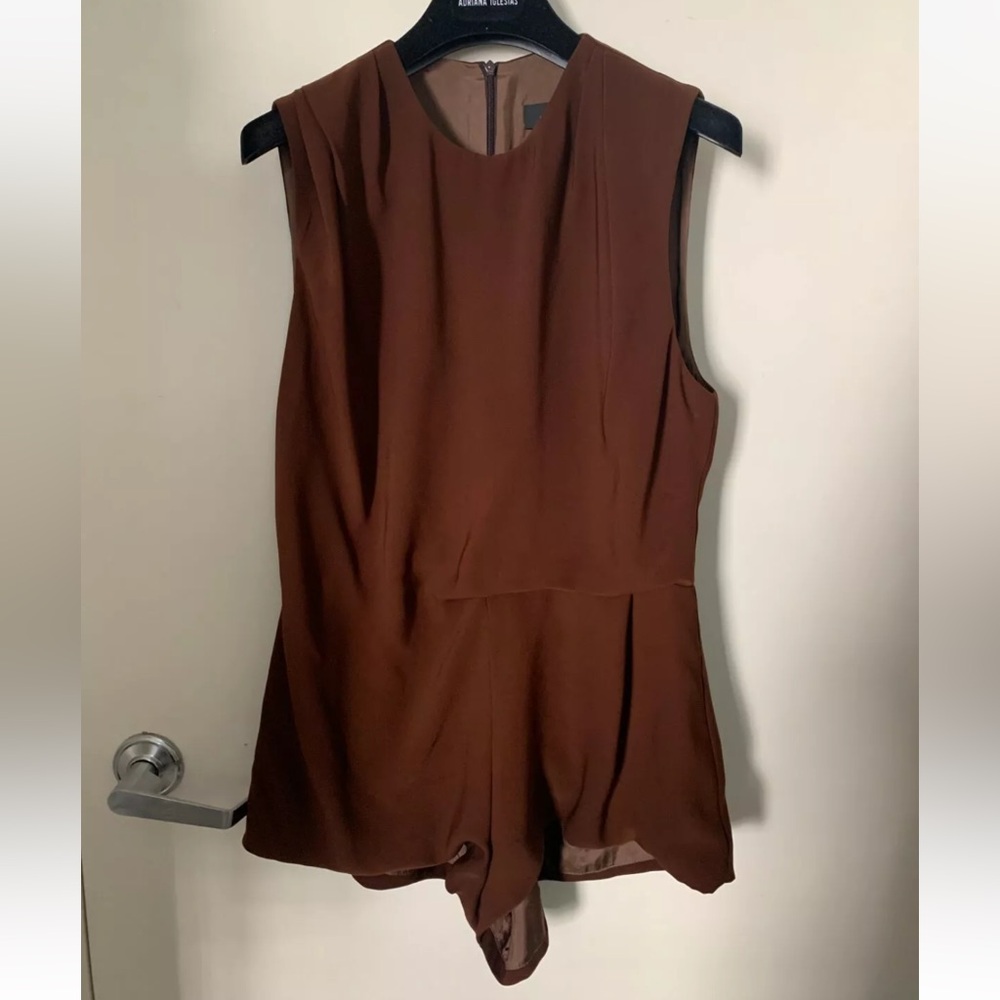 450$ ELLERY JUMPSUIT SHORT BROWN ZIP SIZE XS